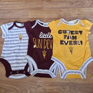 Arizona State Sun Devils Boysuit Set New 0-3M 3pc NCAA Football Collegiate Jerse